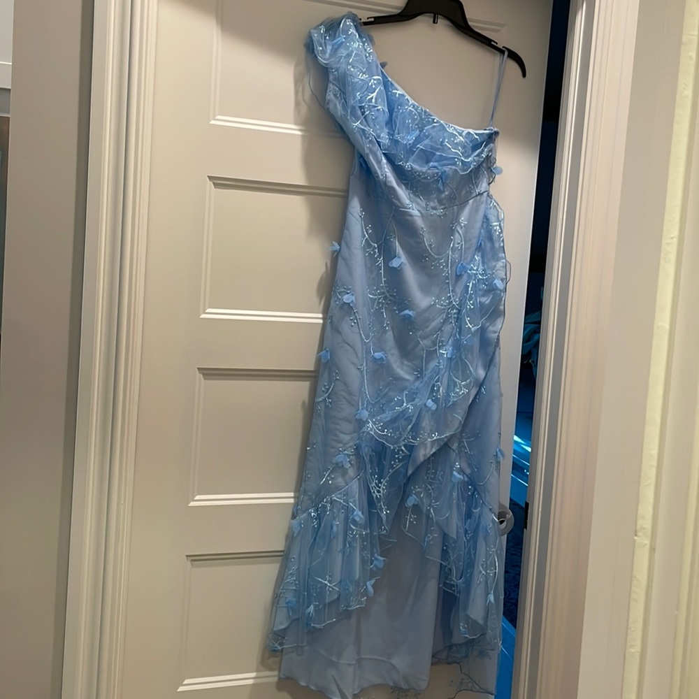 One shoulder ruffle dress/Bridesmaids dress